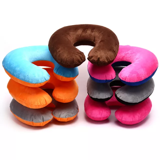 1Pc Inflatable Travel Neck Pillow PVC U-Shape Soft Pillow For Car Headrest A;;^