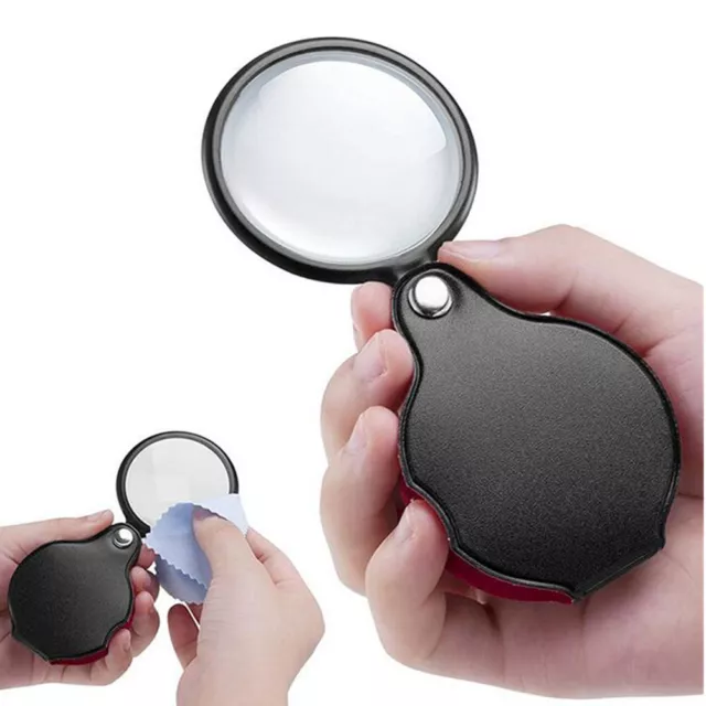 10X Mini Folding Magnifying Glass Optical Magnifier Pocket Reading Tool Loupe