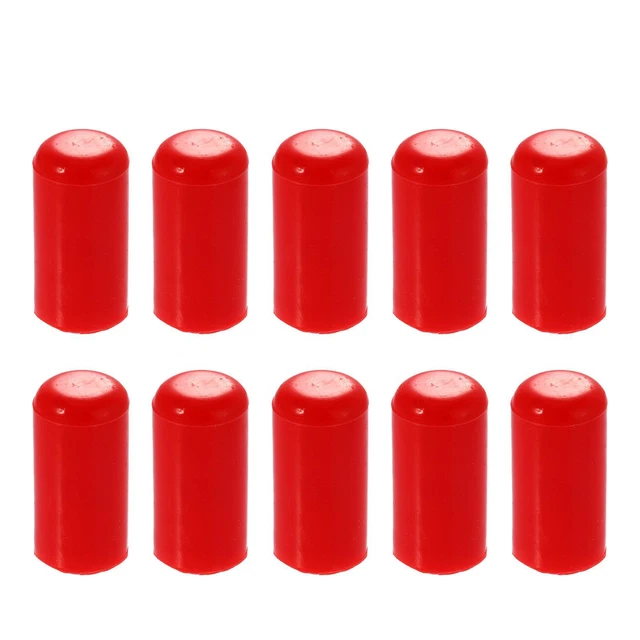 10Pcs 8mm 0.31" Voiture Silicone Aspirateur Tuyau Tube Terminal Bouchon Rouge