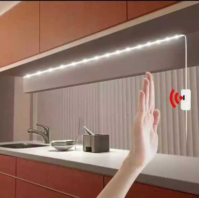 Tira de lámpara LED para cocina, luz LED de 5V CC, tira de luces con sensor