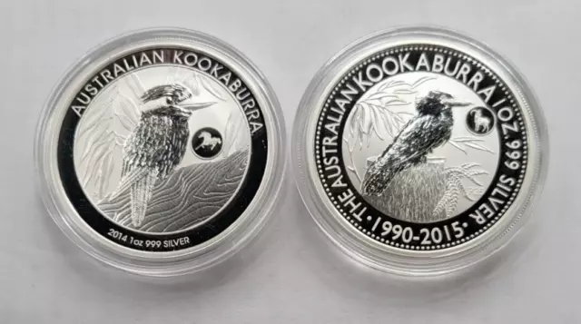 Australien Kookaburra  2 x 1 Oz Silber 2014-2015 Privy Mark