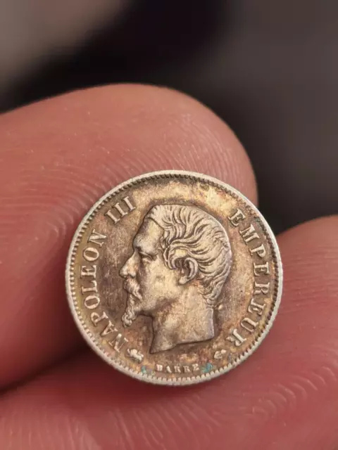 20 Centimes argent Napoléon III tête nue 1856 D ( TTB+) ! 1,00 g