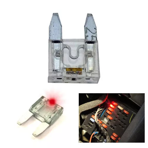 25A LED Car Auto Mini Blade Fuse 25 Amp ATM Glows when it Blows - Pack of 2