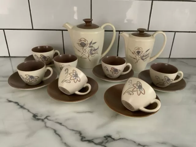 Poole Pottery vintage 1950’s  15 piece Streamline Coffee Set.