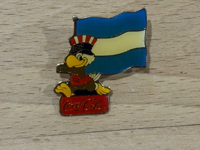Épinglette Coca-Cola des Jeux olympiques de 1984 : équipe égyptienne, Sam l'aigle - France