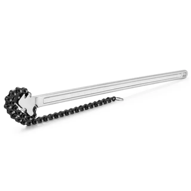 24 Inch Chain Wrench, Chain Pipe Wrench Pipe Wrench Silver & Black Steel 16159