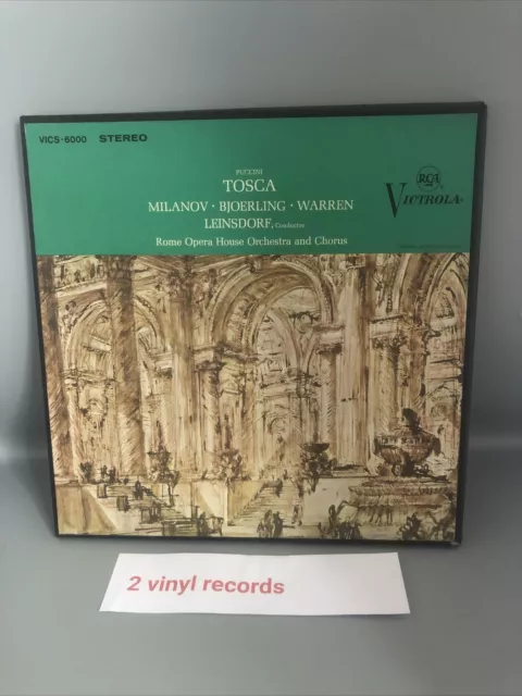 2 LP SET PUCCINI TOSCA, Rome Opera House Orchestra, RCA VICS-6000 Very Good