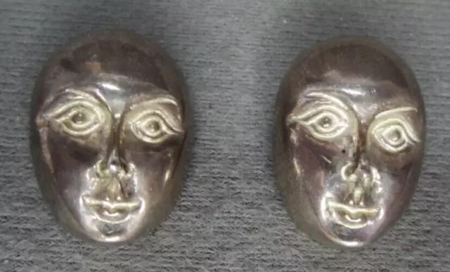 Sergio Bustamante Oval Face Earrings Sterling Silver