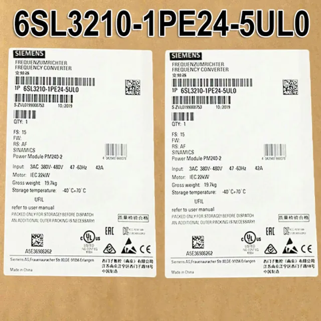 New Siemens 6SL3210-1PE24-5UL0 6SL32101PE245UL0 SINAMICS PM240-2 Unfiltered