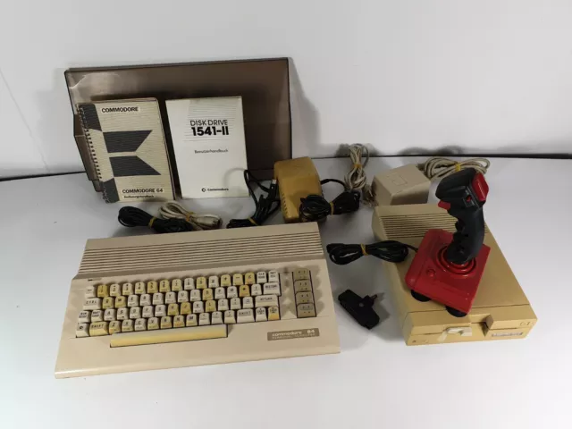 ⭐Commodore C64 II Computer mit 1541 II Floppy/Joystick/Reset Modul/Haube ⭐