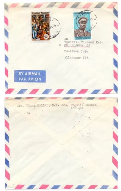 99337 - Ruanda - Luftpost-Beleg - Kigali nach Bremen