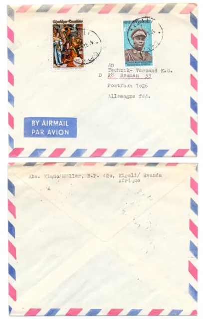 99337 - Ruanda - ricevuta postale aerea - Kigali a Brema