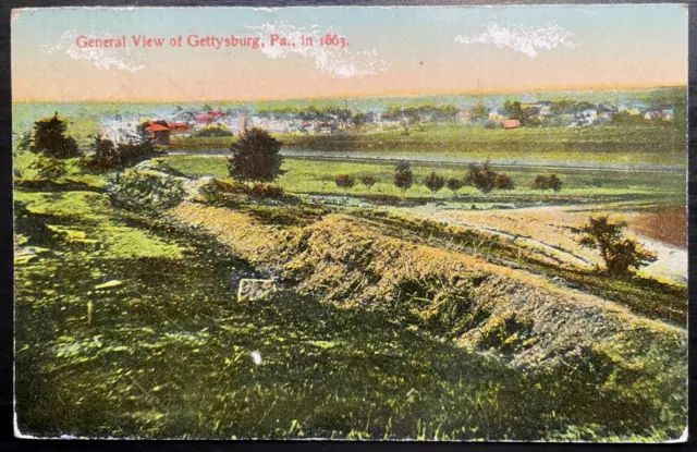 Vintage Postcard 1916 General View of Gettysburg, Pa. in 1863