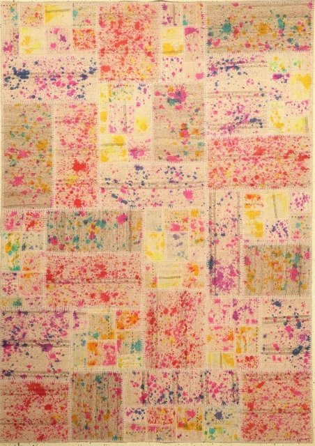 Abstract Art Modern Kelim Patchwork Persian Carpet Oriental Rug 2,42 X 1,73