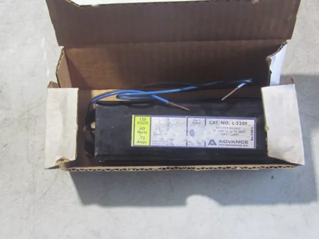 NEW Advance Transformer Ballast L220F 120 Volts 60 Hertz Preheat Lamp Ballast