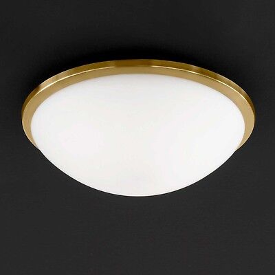 Honsel Lampada Da Soffitto LED 1-flg Ottone Lucido Vetro Bianco Corridoio Cucina