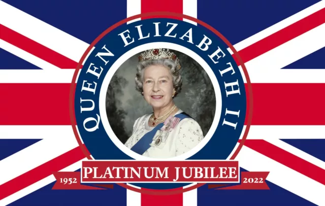 Queen Elizabeth Ii Platinum Jubilee Flag Fridge Magnet 5" X 3.5"