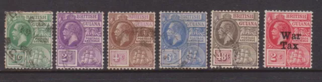 (F203-63) 1913-18 British Guiana mix of 6stamps KGV 1c to 48c (BM)