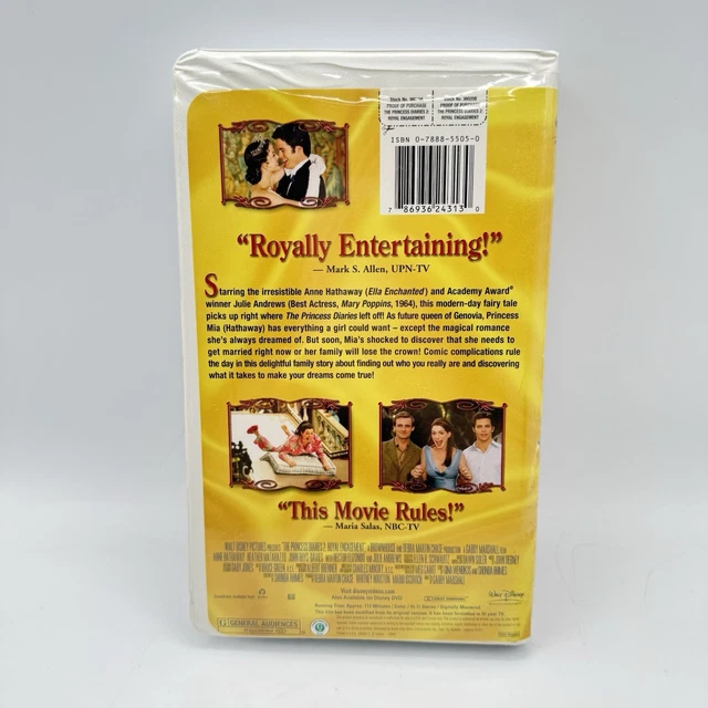 THE PRINCESS DIARIES 2: Royal Engagement (VHS In Clamshell Case) Disney ...