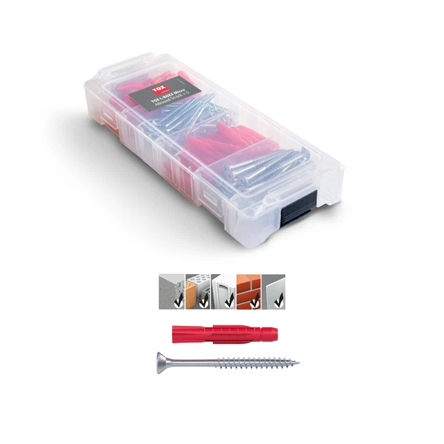 Valigia assortimento TOX L-Boxx Micro Allround Tri tasselli multiuso vite 140 pezzi