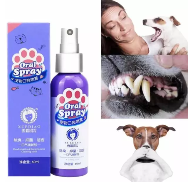 Spray de limpieza dental para mascotas - Refrescante de respiración para mascotas Spray oral limpieza saludable para mascotas