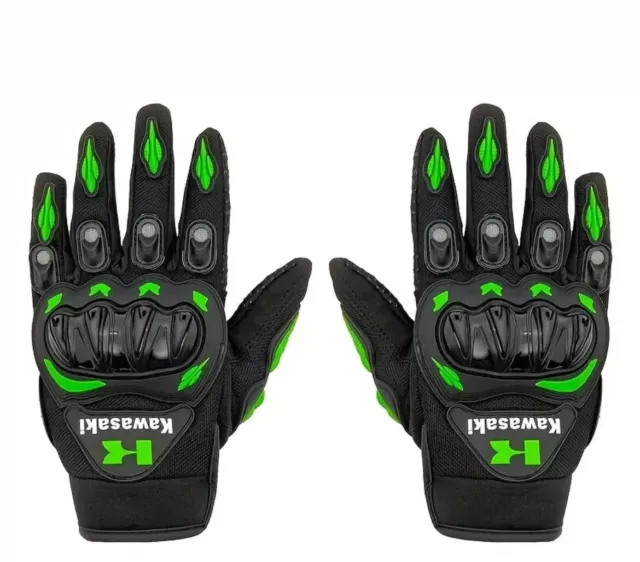 Motorcycle Bike Gloves With Knuckle Protectors For Kawasaki Size L