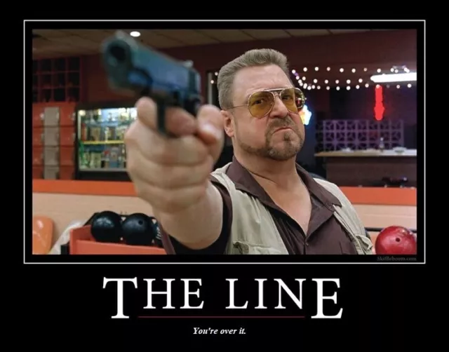 Big Lebowski "Over The Line" Die Cut Glossy Fridge Magnet