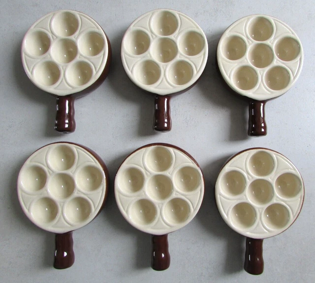Lot De 6 Caquelons à Escargots En Grès Marron – 6 Trous ø 16 Cm