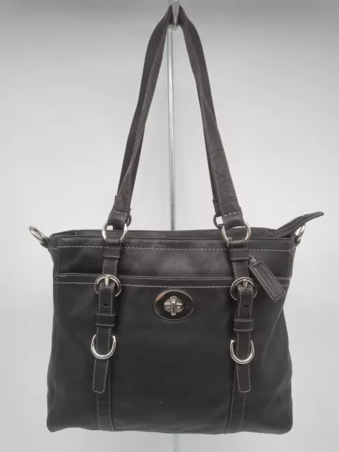 Coach Chelsea Black Leather Small Tote Handbag Purse