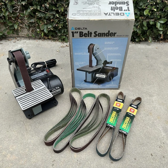VINTAGE DELTA 1” Belt Sander Model 31050 Tested And Working W Box 19