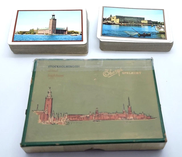Obergs Spelkort Playing Cards Double Deck Bridge Set Stockholm Sweden Complete
