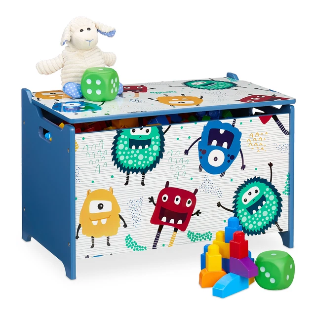 Coffre à Jouets "Moon" Pour Chambre D'enfant - Dimensions 60x36.5x39 Cm - Rangement Pratique Et Déco