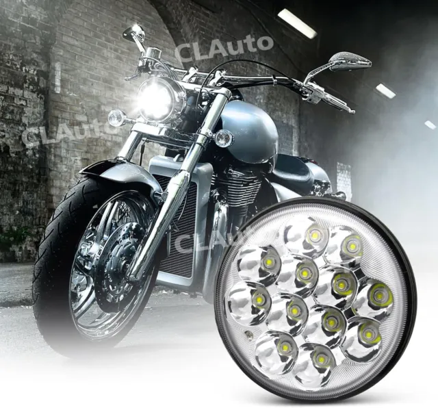 Brightest 5-3/4" 5.75" inch LED Projector Headlight For Motorcycle Sealed Beam