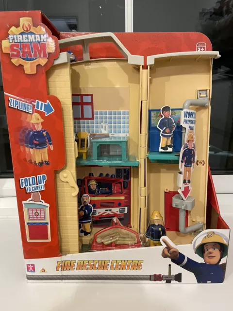 Brand New Fireman Sam Fire Rescue Centre Fire Station Playset Includes Figure