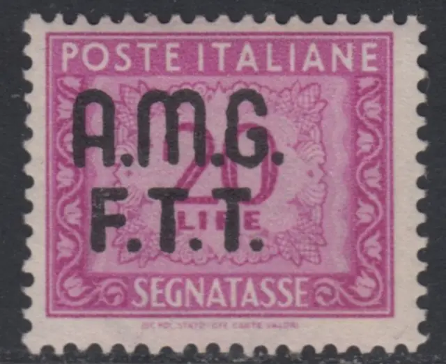 Italy Trieste A (AMG-FTT) - Segnatasse n.14  MNH** Variety Shifted Overprint