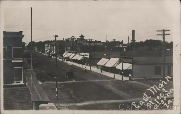 RPPC Algona,IA East Main Street Kossuth County Iowa KRUXO Real Photo Post Card