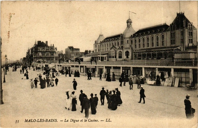CPA Nord MALO-les-BAINS La Digue et le Casino (983949)