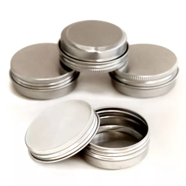 10 x 30ml screw lid Aluminium Pots Lip Balm Jars candle empty Tin 20x55mm  jka20