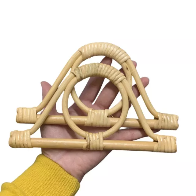 Bambus Tasche Griffe, kleines Paar D-förmige Herstellungstaschen Handwerk, Nähen BH17