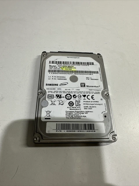 Samsung Seagate 2.5" Sata 1 TB Laptop Hard Drive ST1000LM024 0 Relocated Sectors