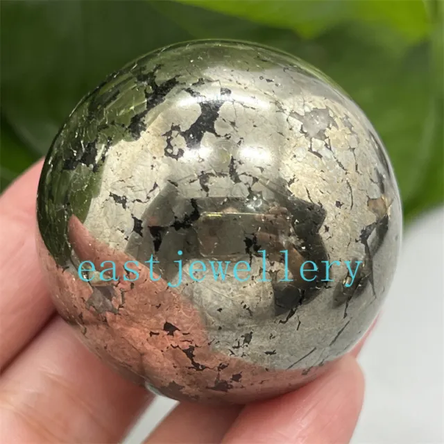 40mm+ Natural Chalcopyrite Carved sphere quartz crystal Ball Reiki Healing 1pc