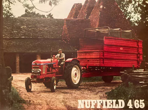 Vintage Nuffield 4/65 Tractor Poster Brochure Leaflet BMC Marshall Leyland (A3)