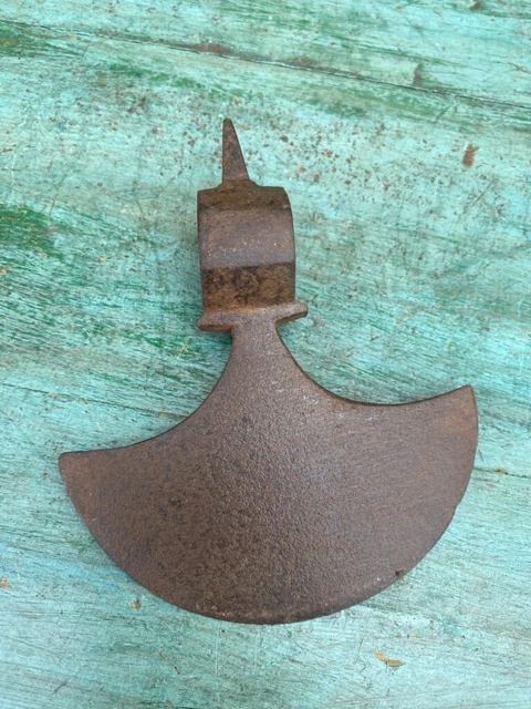1800's Ancient Hand Forged Iron Axe Blade Indian Battles Weapon Collectible