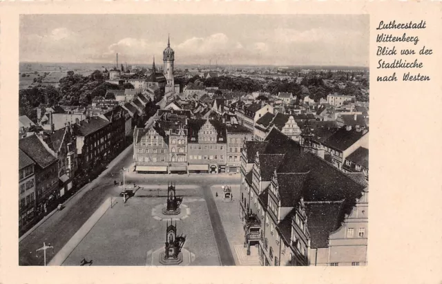 Blick von Stadtkirche Lutherstadt Wittenberg Sachsen-Anhalt Postkarte AK 1941