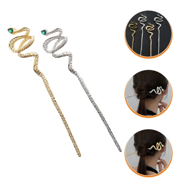 2 Pcs Cheveux Vintage Bâton De Cheveux De Serpent Baguettes Japonaises Chignon