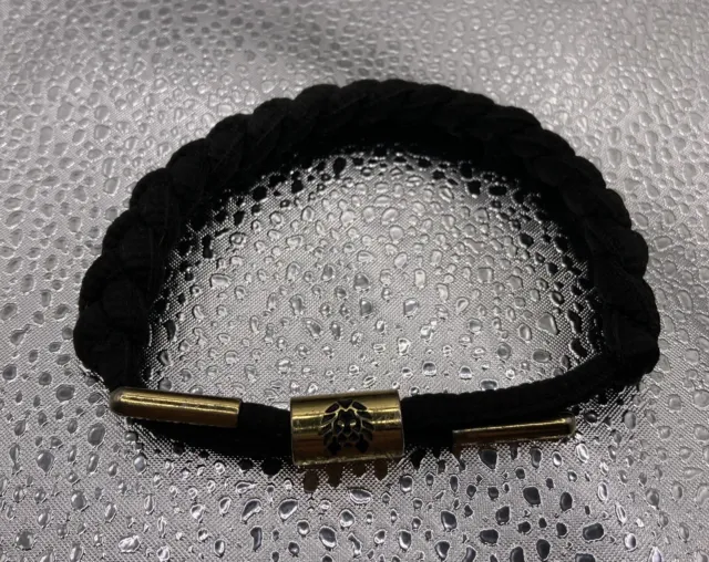 Rastaclat Onyx II Black Gold Shoelace Bracelet Laced Knotted (READ)