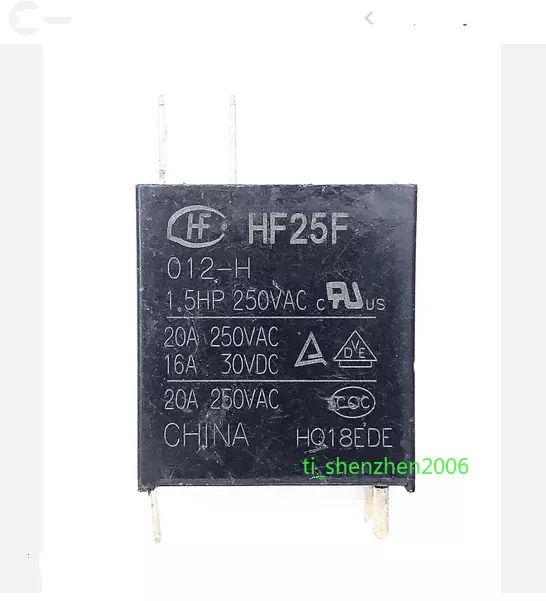 2Pcs HongFa JQC-25F HF25F-012-H2 12VDC Power Relay 3 Pins 20A 250VAC