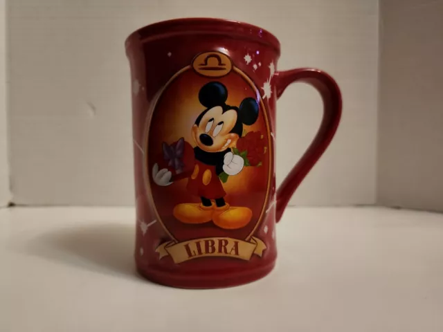 Disney Store Zodiac Mickey Mouse Libra Mug NWOT Retired Original Edition Red