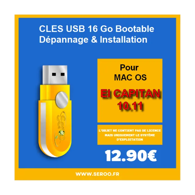 Clé USB de dépannage et installation MAC OS X El Capitan