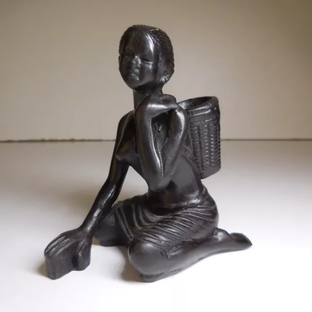 Figurine 3D moderne en résine noire, sculpture sur pierre